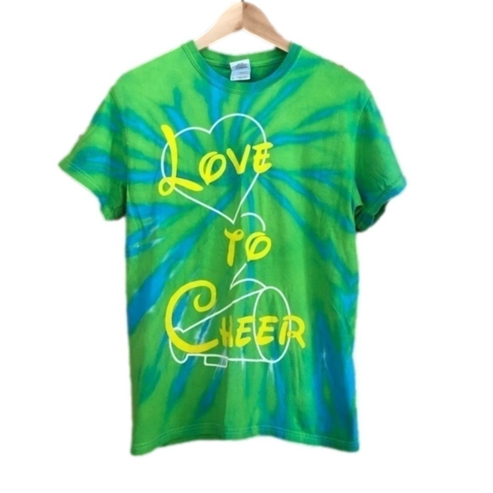 LOVE to Cheer tie dye Allstar Cheer tee size small